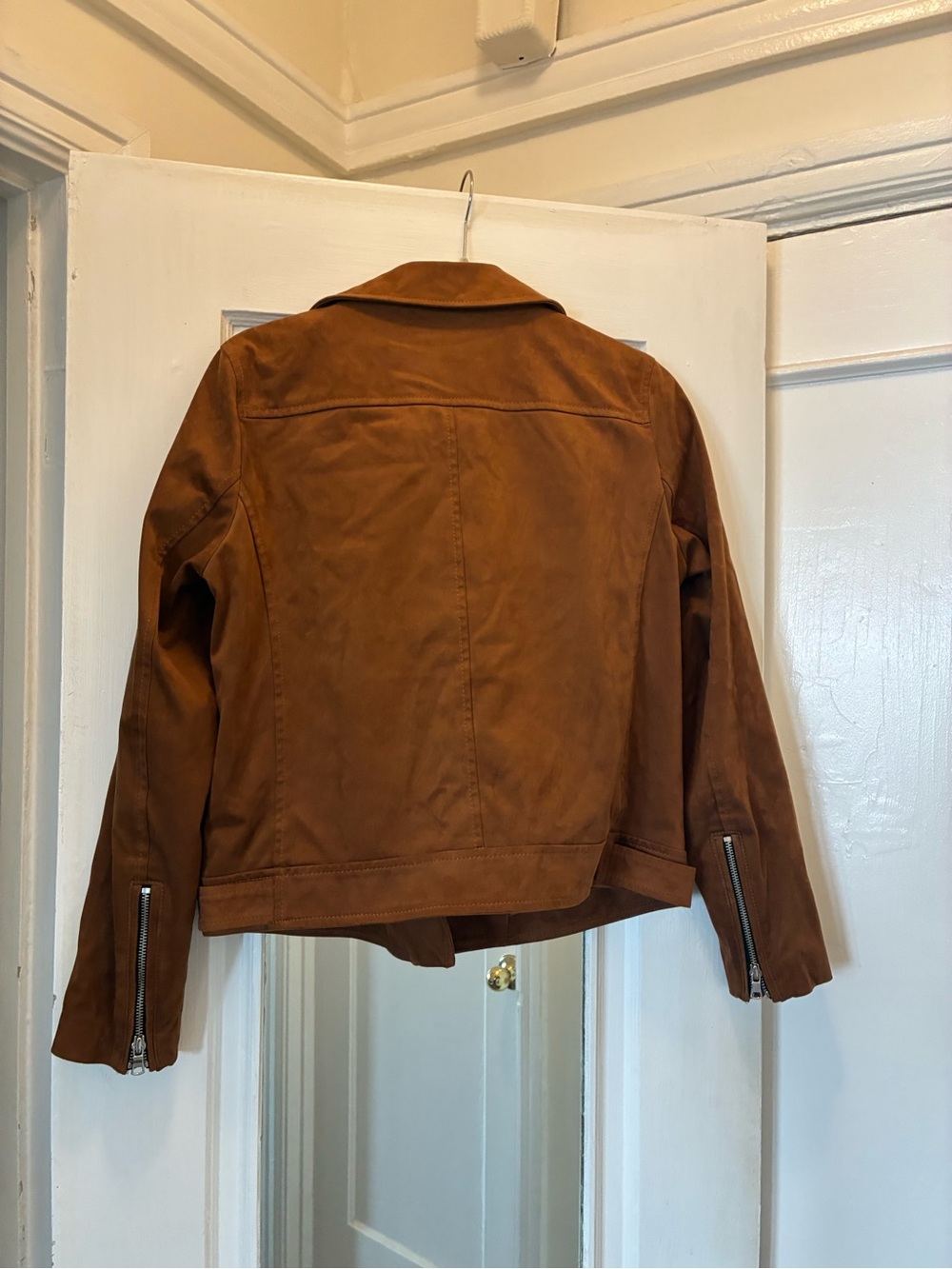 LOFT Cognac Suede Moto Jacket - Picture 3 of 7